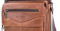 mariconera marrón de piel elegante para hombre