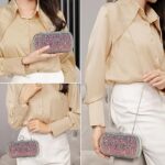 Resultado de como queda puesto el bolso tipo clutch a una mujer elegante