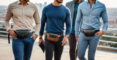 Hombres llevan riñoneras de piel