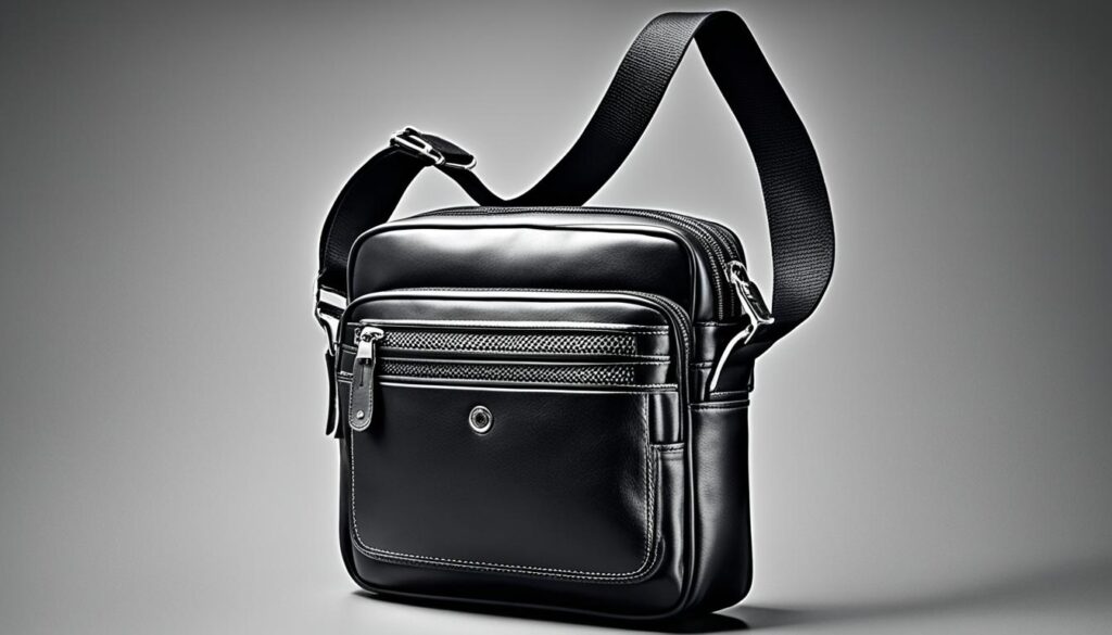 Bolso de hombro de cuero negro