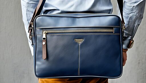 Bolso de hombro de cuero azul